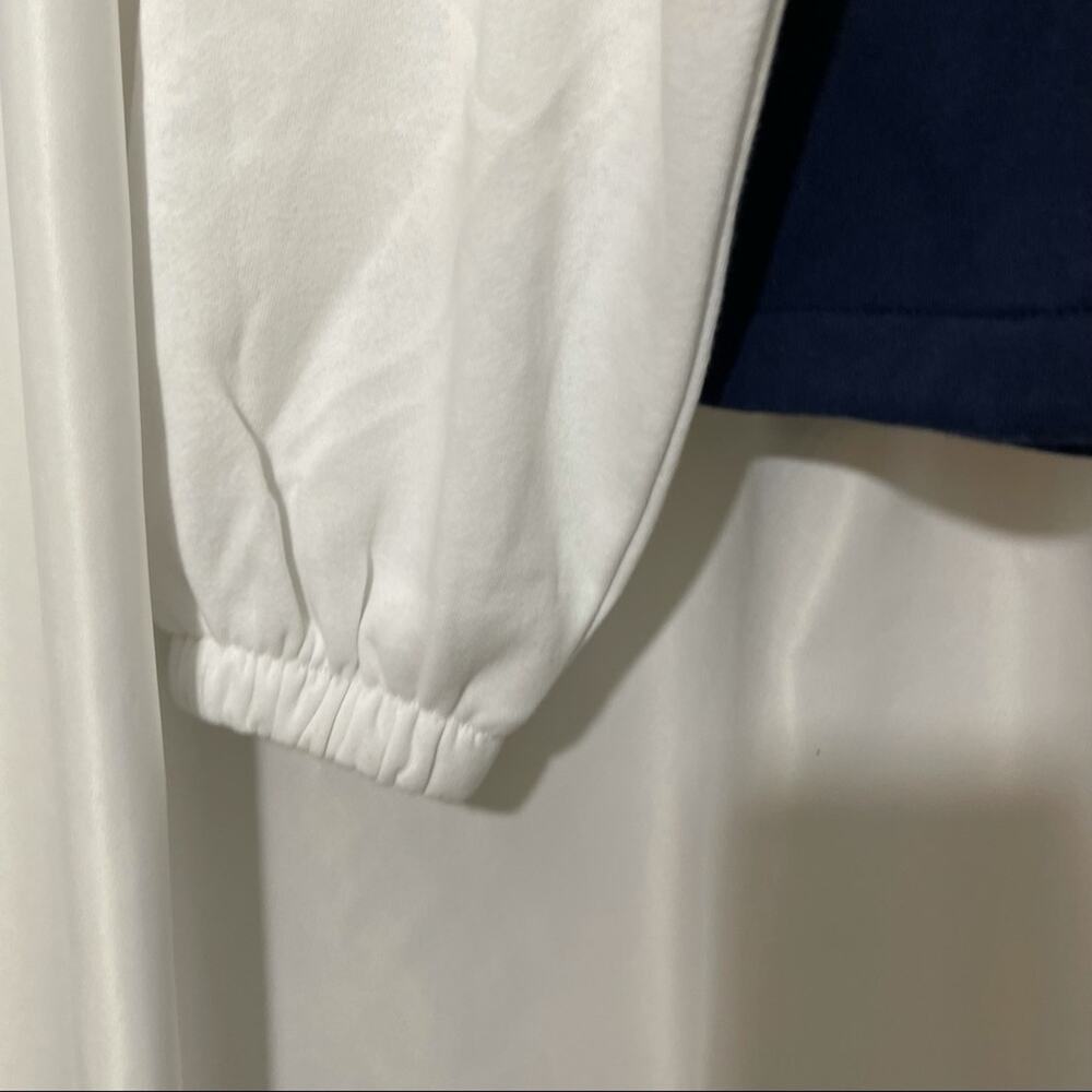 0348 NWT FILA Women's Half Zip Pullover Sweatshirt Colorblock White Blue Fleece - Picture 8 of 13